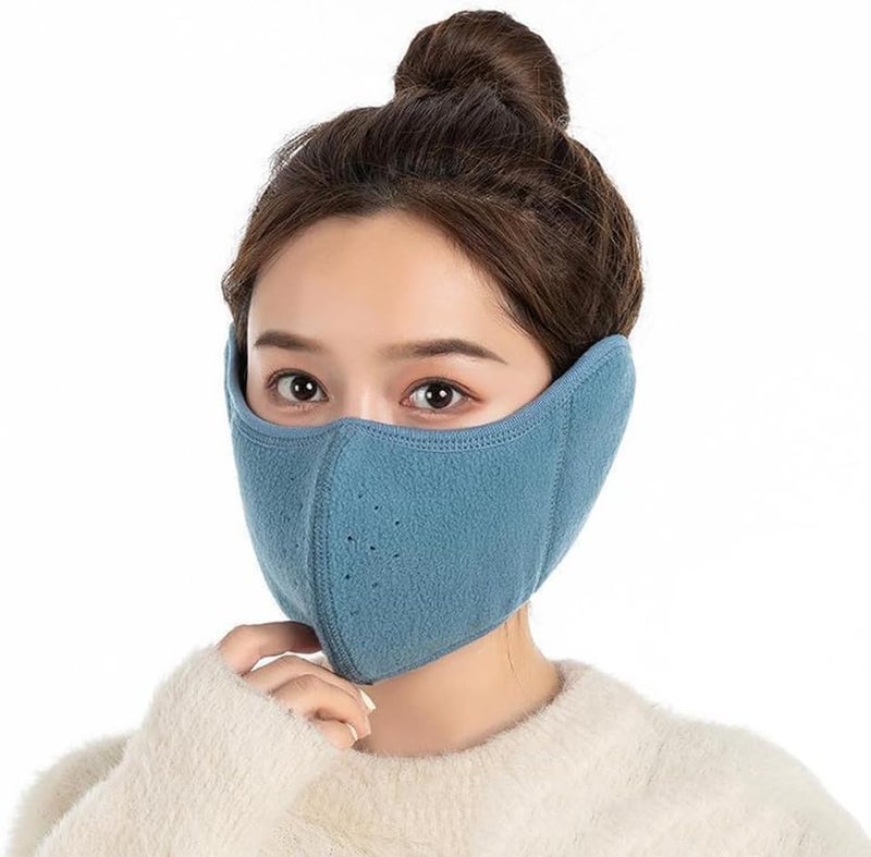 TecHong Unisex Winter Warm Mask with Ear Cover - 360 Degree Wrap Dustproof Breathable Half Face Mouth Cover Face Earflaps - Image 1